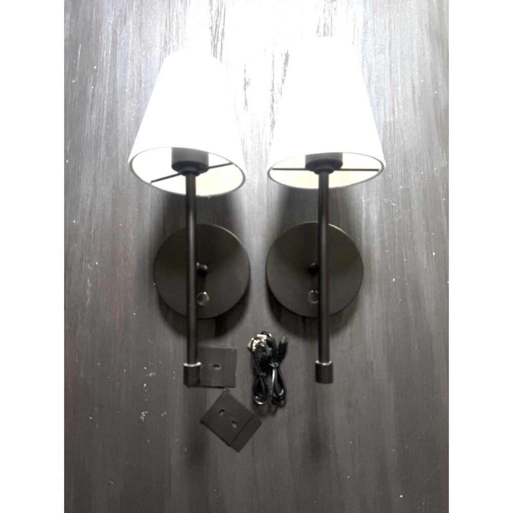 Modern Lantern 2pk Cordless Mini Rechargeable USB Lamp Sconce Indoor Wall